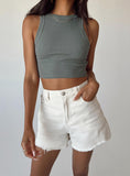 Tineit Elena Denim Shorts Cream 2024 New Pant