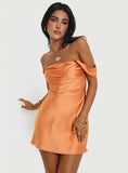 Tineit Zabbarra Off The Shoulder Mini Dress Orange