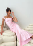 Tineit Azura Off The Shoulder Maxi Dress Pink