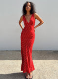 Tineit Nellie Maxi Dress Red Polka Dot