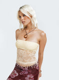 Tineit Zuleta Lace Strapless Top Cream