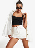 Tineit Katlynne Denim Mini Skort White 2024 New Pant