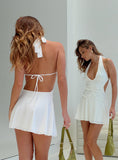 Tineit-Maeva Halter Mini Dress White