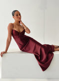 Tineit Fadyen Bias Cut Maxi Dress Burgundy