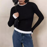 Tineit Solid Knitted Women Pullover Lazy Long Sleeve Mohair Female Sweater 2025 Vintage Autumn O Neck Soft Casual All Match Lady Top