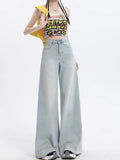 christmas outfit Tineit Women's Blue Baggy Y2k Jeans Harajuku Oversize Wide Leg Denim Trousers Japanese 2000s Style Vintage Jean Pants Trashy Clothes