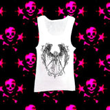 Tineit Y2k Clothes Gothic Aesthetic Hip hop Sleeveless Camisole Punk Cartoon Print Grunge Crop Top E-girls Corset Tank Top Baby Tee