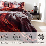 Tineit 3pcs Oil Painting Design Printed Bedding Bedroom Set No Comfoter Duvet Cover Set 1 Duvet Cover and 2 Pillowcases Bedroom Decor