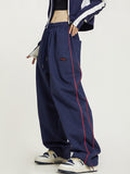 christmas outfit Tineit Women Black Gothic Baggy Pants Harajuku Oversize Y2k Parachute Pants 2000s Aesthetic Vintage High Waist Trousers Trashy Clothes