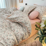 Tineit Floral Dream Bedding Set Soft Cotton Duvet Cover Queen King Size Pillowcase Bed Linens