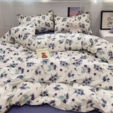 Tineit Fashion Duvet Cover Set No Filler Flat Sheet Pillowcases Boys Girls Cute Twin Queen Size Ins Spring New Bedding Linen