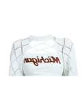 christmas outfit Tineit 2025 Autumn New Y2k Streetwear Harajuku Women Shoulder Asymmetric Hollow Out White Korean Style Crop Top Sexy Slim Club Tops