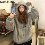 Tineit 2025 Women Clothing Oversized Hoodies Y2k Tops Streetwear Rabbit Ears Hooded Sweatshirts Thicked Casual Chic Hoodie Ropa Mujer