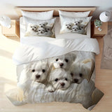 Tineit 3PCS 100% Polyester Ultra-Soft 3D Dog Print Duvet Cover Set - Cozy Patchwork Bedding for Bedrooms & Guest Rooms-(1 Duvet Cover)