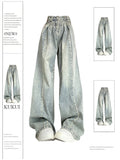 christmas outfit Tineit Women's Blue Jeans Baggy Harajuku Aesthetic Oversize Denim Trousers Y2k Loose Wide Jean Pants Vintage 2000s Trashy Clothes 2025