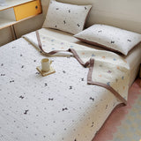 Tineit 2024 New Summer Water Washed Glutinous Cotton Summer Bedding Cover Set of Four Pieces