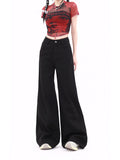 christmas outfit Tineit Women Black Gothic Y2k Jeans Harajuku Aesthetic Japanese 2000s Style Baggy Denim Trousers Vintage Emo Jean Pants Trashy Clothes