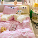 Tineit Big Eyes Bedding Set 2024 New Colorful Boys Girls Duvet Cover No Filler Pillowcase Flat Sheet Twin Queen Size Home Bedspread