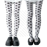 Tineit Harajuku Y2k Stockings Cosplay Sexy Shoopy Pantyhose Stockings for Women Goth Tights Knee High Socks Punk Fetish Lolita Emo Long