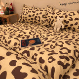 Tineit Chinese Cute Panda Bedding Set Cartooon Bamboo Pattern Quilt Cover Sheets Full Size For Kids Adults Home Textile Soft Polyester