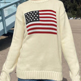 Tineit Mable American Flag Sweater