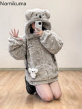 Tineit Cute Wool Lambing Coat Women Fall Winter Clothing Thicked Japanese Furry Tops 2025 Ropa Mujer Fashion Casual Warm Y2k Jackets