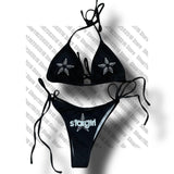 Tineit Sexy Women skeleton Y2k Graphic Swimwear Bikini Set Bra Tie Side G-String Thong Beach e Suit Swimsuit Bathing Suit Swimming Suit