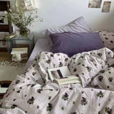 Tineit Ins Cream Cherry Bedding Set Cartooon Fruit Duvet Cover Polyester high quality Linen Bedroom Decor Home Textile For Girls Kids