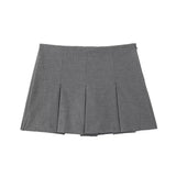 Tineit Fashion Women's High Waist Shorts Skirts Pleated Skirt Shorts Women Striped Bermuda Shorts Woman Casual Mini Shorts