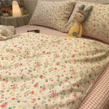 Tineit Nordic Style Ins Avocado Green Bedding Set Cartooon Fruit Quilt Cover Polyester High Quality Comforter Full Size With Pillowcase