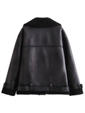 Tineit Viviane Faux Leather Oversize Jacket