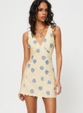 Tineit Alhena Mini Dress Yellow / Blue Floral