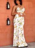 Tineit Emily Maxi Dress White / Yellow Floral