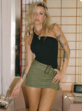 Tineit-Iconic Cargo Mini Skirt Khaki