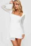 Tineit Martinez Long Sleeve Mini Dress White