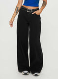 Tineit-Naylor Wide Leg Jeans Washed Black Denim