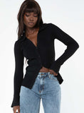 Tineit-Anneke Collared Cardigan Black