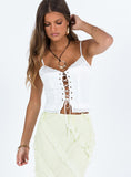 Tineit-Amitri Lace Up Top Ivory