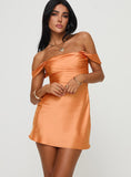 Tineit Zabbarra Off The Shoulder Mini Dress Orange