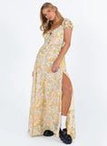 Tineit Masuda Maxi Dress Yellow Floral