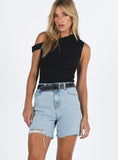 Tineit Maggie Denim Shorts Mid Wash 2024 New Pant