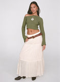 Tineit-Gilchrist Low Rise Maxi Skirt Ivory Low impact