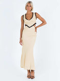 Tineit Keila Lace Trim Maxi Dress Cream / Black