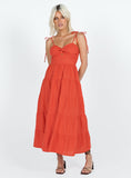 Tineit Chavez Midi Dress Red