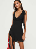 Tineit Varney Frill Mini Dress Black