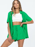 Tineit Chloe Short Sleeve Set Green 2024 New Pant