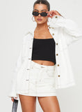 Tineit Katlynne Denim Mini Skort White 2024 New Pant