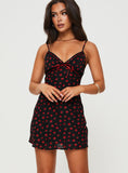 Tineit Karena Mini Dress Black / Red Floral