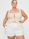 Tineit Dobby Shorts White Curve 2024 New Pant