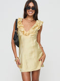 Tineit Butacup Frill Mini Dress Yellow